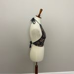 Urban Outfitters Top Halter Cropped Tie Open Back Backless Floral Print Grey Tan Photo 4