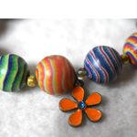 Source Unknown Vintage Boho Flower Power Colorful Acylic Beaded 6" Stretch Bracelet Photo 1