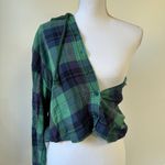 American Eagle Cute  Cropped Flannel Hoodie Photo 4