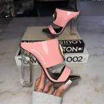 Versace New  Pink Patent Leather & Plexiglass Mules Photo 2
