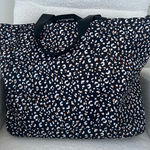 Shade & Shore  XL Black Leopard Cheetah Print Neoprene Zip Beach Pool Tote Bag Photo 0