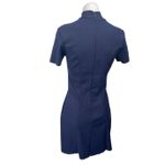 ZARA Navy Blue Mock Neck Short Sleeve Stretch Pleated Mini Bodycon Dress Size S Photo 1