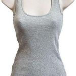 EXPRESS Vintage Scoop Neck Sparkle Tank Top Gray Ribbed Pullover Small Stretchy Photo 0