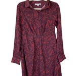 THAKOON COLLECTIVE Red Floral Shirt Dress Elegant Professional Winter Size 4 Photo 2