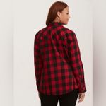 Torrid Plaid Twill Camp Shirt Buffalo Check Button Up Red Black 0x Photo 1