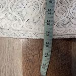 Alfani Women's Lace Sheer V-Neck Pullover Tunic Blouse Cream Size Medium Photo 4