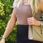 Susana Monaco Essential String Crop Top in Brown Spaghetti Strap Photo 1