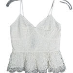 EXPRESS Shirt Womens Small White Babydoll Ruffle Romantic Feminine Neutral Fairy Photo 0