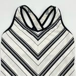 Danskin Workout Top Y2K Striped Black White Sleeveless Shelf Bra 2000s Yoga Bra Photo 3