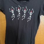 Converse  Black Tee with Dancing Skeletons Photo 1