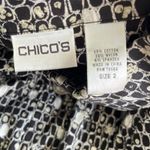 Chico's  Abstract Geometric Print Button Up Black Jacket Lrg 2 Business Casual Photo 4