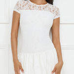 Hello Molly ‎ Downtown Diva Lace Bubble Mini Dress White Photo 0