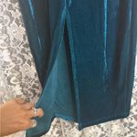 Elegant Teal Velvet bodycon Dress lace cut out see through small NWOT SO SEXY!!! Blue Photo 10