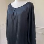 Blaque Label Matte Satin Drop Sleeve Wide Neck Shift Dress Black L Photo 0