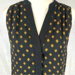 H&M black and gold geometric print sleeveless henley shirt dress size 6 Photo 2