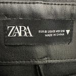 ZARA  Faux Leather Pants Womens S Black High Rise Flare Slim Vegan Stretch Edgy Photo 6