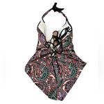 Liz Claiborne EUC  Size 16 Multicolor Paisley One Piece Lace Up Back Swim Suit Photo 1