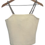 Camila Coelho camisole embellished with braided straps in a cream knit fabric Photo 0