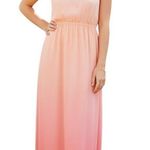 Lauren Conrad Dye Dipped Chiffon Maxi Dress 4 Flowy Beach Boho Vacay Resort Soft Pink Photo 0