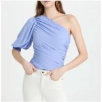 Amanda Uprichard Beckham Top Blouse One Shoulder Ruched Lavender Blue Size Large Photo 1