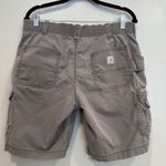 Carhartt  Women Relaxed Fit Cargo Shorts Gray Size 12 Cotton Utility 9" inseam Photo 1