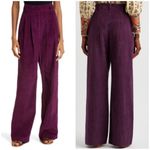 Farm Rio Purple Plum Corduroy Flare Pants Size Extra Small NWT Photo 3