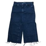 ZARA  Black Raw Hem Wide Leg Cropped Ankle Jeans Photo 0