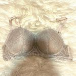 Victoria's Secret Beige lace glitter bra dream angels lined Demi Photo 0