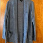 Talbots Open Front Cardigan Sweater Blue Open Stitching 100% Linen Small Photo 4
