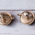 Vintage Screw Back Earrings Dark Olive Green Photo 3