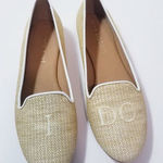 Jack Rogers Raffia Woven Loafers Flat Shoes Bride Wife "I Do" Embroidery Photo 0