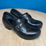 Dansko  Tamara Black Leather Buckle Clogs Slip On Shoes Womens Size 38 US 7.5-8 Photo 0