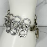Walleska Soda Pop Tab Crochet Necklace Bracelet Set Statement ✨ Silver Photo 10