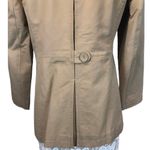Ann Taylor Classic Short Trench Khaki Coat Epaulets, pleated back size 10 petite Photo 5