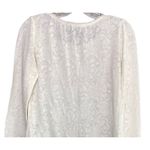 Ann Taylor LOFT Floral Laced Long Sleeve Top Stretch Small Ivory White #4258 Photo 4