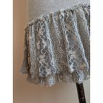 Oddi Anthropologie By  Mini Dress Rayon Stretch Knit Gray Lace Ruffle Hem S NWT Photo 2