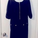 Sharagano  career black shirt dress gold snaps size 14 Photo 0
