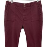 TINSEL Deep Plum Raw Hem Cropped Pants Plus Size 33 Casual Summer Everyday Purple Photo 1