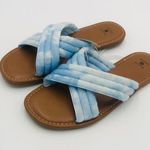 Shade & Shore Brand New Shade Shore Blue/ Perla Women Sandals Size 9 Slide On Flats Textile Up Photo 3