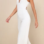 Lulus LULU’S Thinking Out Loud White Backless Jumpsuit Photo 0