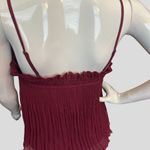Nine West Red Pleated Ruffled Camisole Photo 3