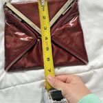 Kooba Envelope Style Patent Leather Clutch Crossbody Shoulder Chain Dark Red Photo 8