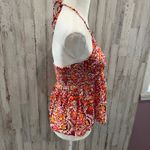 Old Navy  Floral Crinkle Babydoll Halter Top Pink Y2K Beachy Summer Womens Medium Photo 2