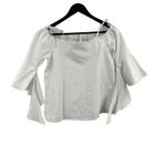 J.O.A. White Off Shoulder Cascade‎ Sleeve Cotton Blouse Size XS Photo 2