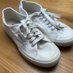 Superga White Lace Up Classic Cotton Low Top Sneakers Size 8 Photo 2