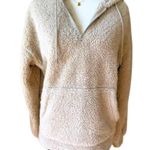 Original Use Beige Tan Unisex Cozy Teddy Quarter Zip Up Hoodie — XSmall (Men’s) Photo 3