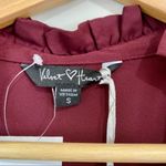 Velvet Heart  Women’s Long Sleeve Ruffle V Neck Blouse Wine Size Small NWT Photo 4