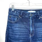 KanCan USA KanCan Dark Wash High Rise Stacked Waist Frayed Ankle Skinny Jeans Photo 1