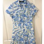 Primark Floral Button-Front Fit & Flare Dress Women’s 10 Blue White Yellow Photo 3
