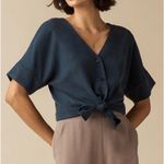 Vetta The Girlfriend Shirt in French Navy Size S Blue Photo 0